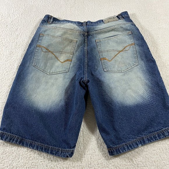 God Body Jean Shorts Men's Size 38 Faded Light Wash Denim Cotton Distressed - Picture 10 of 12